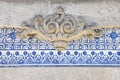 Typical Portuguese decorations with colored ceramic tiles and ba
