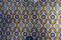 Typical Portuguese decorations with colored ceramic tiles - frontal view Royalty Free Stock Photo