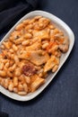 Typical portuguese dish beans with meat, dobrada