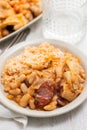 Typical portuguese dish beans with meat and rice