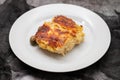 Typical portuguese dish with cod fish of Bacalhau com Natas Royalty Free Stock Photo