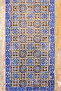 Typical Portuguese old ceramic wall tiles Azulejos, Portugal Royalty Free Stock Photo