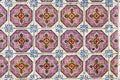 Typical Portuguese old ceramic wall tiles (Azulejos) in Lisbon, Royalty Free Stock Photo