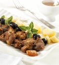 Typical Portuguese pork dish. Royalty Free Stock Photo