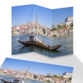 Typical portuguese wooden boats, called barcos rabelos, used in the past to transport the famous port wine Royalty Free Stock Photo