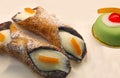 typical products of Sicilian pastry from southern Italy with cannoli