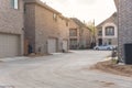 Rear entry garage of brand newly built house in Texas, USA Royalty Free Stock Photo