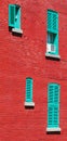 Typical red brick wall in Montreal, Canada Royalty Free Stock Photo