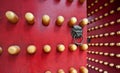 Typical red door of chinese palace Royalty Free Stock Photo