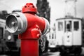 Typical red fire hydrant Royalty Free Stock Photo