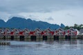 Typical red houses in the port of Svolvaer, Lofoten Islands,  Norway Royalty Free Stock Photo