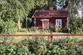 Typical red summer house in Sweden. Royalty Free Stock Photo