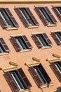 Typical renaissance windows in Rome, Italy Royalty Free Stock Photo