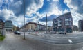 Typical residetial street with multistorey residential buildings in a suburban street Royalty Free Stock Photo