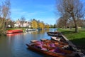 River Cam at Jesus Green in Cambridge UK with punts Royalty Free Stock Photo