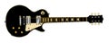 Typical Rock Guitar In Black Over White Background Royalty Free Stock Photo