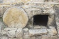 A typical rock hewn sepulchre on the road to megiddo in Israel Royalty Free Stock Photo