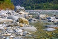 Typical rocks in river Maggia in the Maggia Valley, Ticino in Switzerland Royalty Free Stock Photo