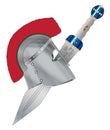 Roman Gladiator Helmet And Sword