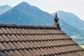 Typical roof of a traditional rural Swiss house