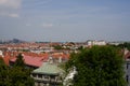 Top view - roofs with red tiles in old buildings Royalty Free Stock Photo