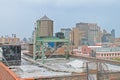 Rooftop with water tower in the city of New York