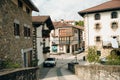 Typical rural house in north of spain, Camino de Santiago, Way of St. James, Larrasoana to Pamplona - sep, 2021 Royalty Free Stock Photo