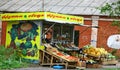 Typical russian green grocery stall in Nizhny Novgorod