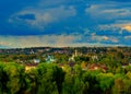 Typical Russian landscape and architecture backdrop