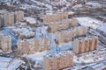 Typical Russian residential multistory building in