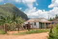 Typical rustic wooden house at the Vinales Valley