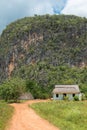 Typical rustic wooden house at the Vinales Valley