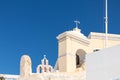 Typical Santorini church in Greece in Cyclades