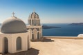 Typical Santorini church in Greece in the Cyclades