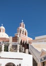 Typical Santorini church in Greece in the Cyclades