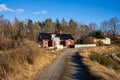 Typical Scandinavian Swedish red wooden house. Royalty Free Stock Photo