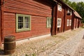Typical scandinavian timber houses. Linkoping. Sweden Royalty Free Stock Photo