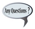 Isolated Any Questions Speech Bubble Royalty Free Stock Photo