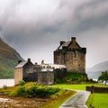 Scottish castle in the rain, AI generated Royalty Free Stock Photo