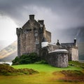Scottish castle in the rain, AI generated Royalty Free Stock Photo