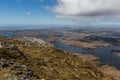 Typical view of lochs from higher position. Shoreline lochs on North Uist, Outer Hebrides, Scotland.