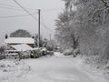 Rural winter snow scene on Wetley Moor, Staffordshire, UK