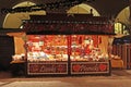 Typical shop on New Year's Fair near the Cloth Hall in Krakow, Poland