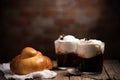 Typical sicilian coffee granita with cream Royalty Free Stock Photo