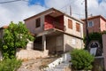 Typical small greek house on a sunny summer day at Keri village, Zakynthos island, Greece. Royalty Free Stock Photo