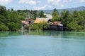 typical small houses near the beach at the philippines Royalty Free Stock Photo