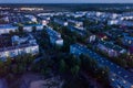 Typical small Russian town at night. City Pokrov. Vladimir region.