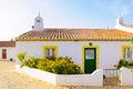 Typical Small White and Yellow House, Travel Portugal, Algarve Royalty Free Stock Photo