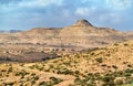 Typical South Tunisian landscape at Ksar Ouled Soltane near Tataouine Royalty Free Stock Photo