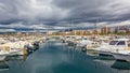 Typical Spanish boats in port Palamos, May 19, 2017 Spain Royalty Free Stock Photo